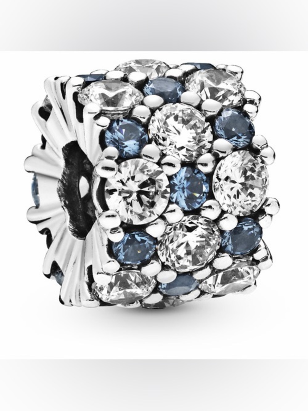 Pandora Sterling Silver Blue and White Pavé Spacer Charm